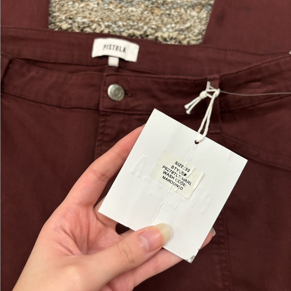 Pistola Skinny Jeans Sz 33 NWT | Pistola Maroon Skinny Jeans | Pistola Jeans NWT - Picture 4 of 12